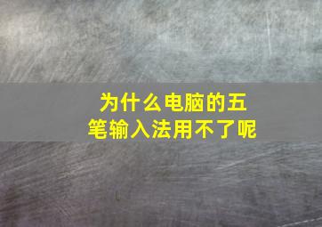 为什么电脑的五笔输入法用不了呢