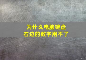 为什么电脑键盘右边的数字用不了