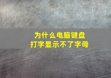 为什么电脑键盘打字显示不了字母