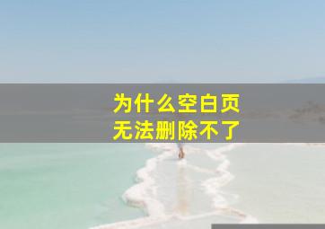 为什么空白页无法删除不了