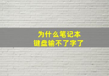 为什么笔记本键盘输不了字了