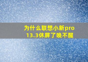 为什么联想小新pro13.3休屏了唤不醒