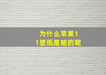 为什么苹果11壁纸是暗的呢