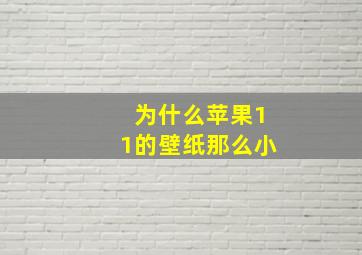 为什么苹果11的壁纸那么小