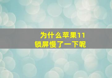 为什么苹果11锁屏慢了一下呢