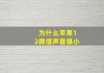 为什么苹果12微信声音很小