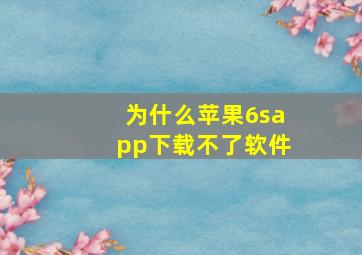 为什么苹果6sapp下载不了软件