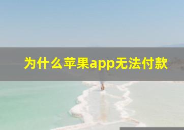 为什么苹果app无法付款