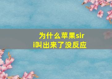 为什么苹果siri叫出来了没反应