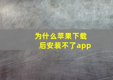 为什么苹果下载后安装不了app