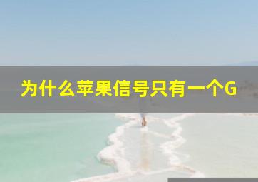 为什么苹果信号只有一个G