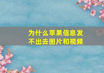 为什么苹果信息发不出去图片和视频