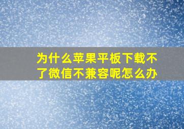 为什么苹果平板下载不了微信不兼容呢怎么办