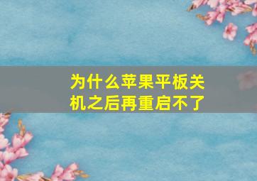 为什么苹果平板关机之后再重启不了