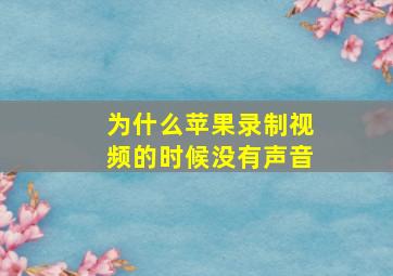 为什么苹果录制视频的时候没有声音