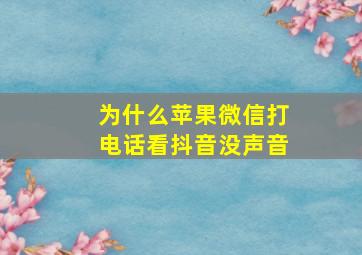 为什么苹果微信打电话看抖音没声音