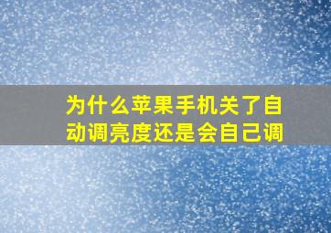 为什么苹果手机关了自动调亮度还是会自己调