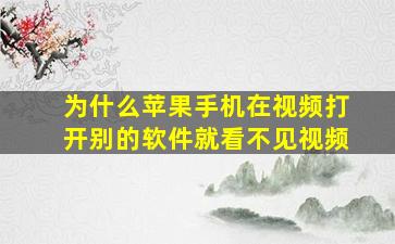 为什么苹果手机在视频打开别的软件就看不见视频