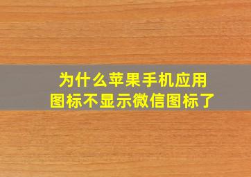 为什么苹果手机应用图标不显示微信图标了