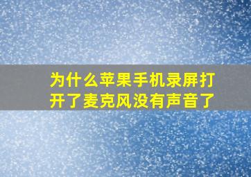 为什么苹果手机录屏打开了麦克风没有声音了