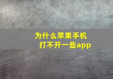 为什么苹果手机打不开一些app