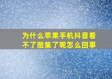 为什么苹果手机抖音看不了图集了呢怎么回事