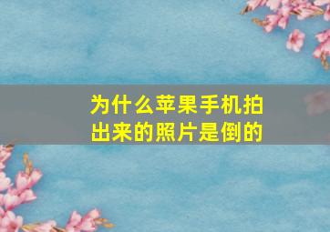 为什么苹果手机拍出来的照片是倒的