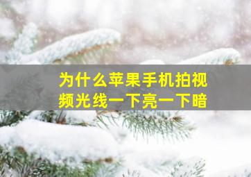 为什么苹果手机拍视频光线一下亮一下暗