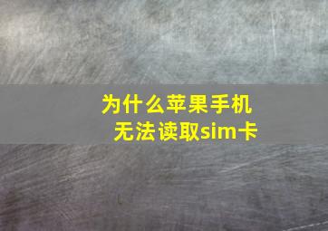 为什么苹果手机无法读取sim卡