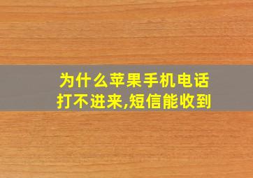 为什么苹果手机电话打不进来,短信能收到