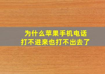 为什么苹果手机电话打不进来也打不出去了