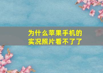 为什么苹果手机的实况照片看不了了