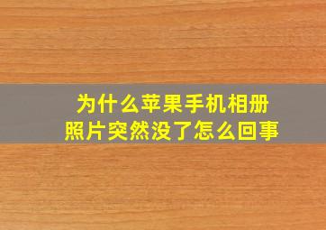 为什么苹果手机相册照片突然没了怎么回事