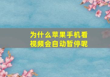 为什么苹果手机看视频会自动暂停呢