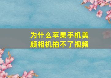 为什么苹果手机美颜相机拍不了视频