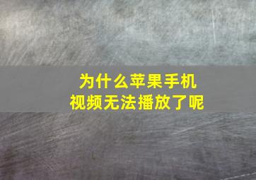 为什么苹果手机视频无法播放了呢