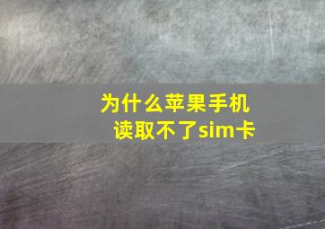 为什么苹果手机读取不了sim卡