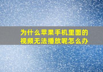 为什么苹果手机里面的视频无法播放呢怎么办