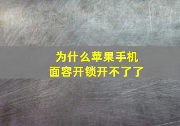 为什么苹果手机面容开锁开不了了