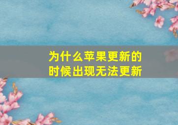 为什么苹果更新的时候出现无法更新