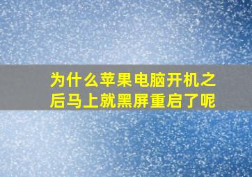 为什么苹果电脑开机之后马上就黑屏重启了呢