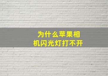 为什么苹果相机闪光灯打不开