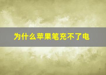 为什么苹果笔充不了电