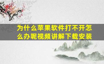 为什么苹果软件打不开怎么办呢视频讲解下载安装