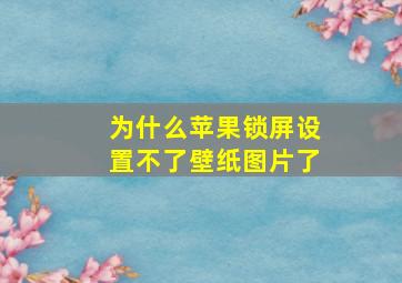 为什么苹果锁屏设置不了壁纸图片了