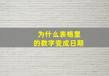 为什么表格里的数字变成日期