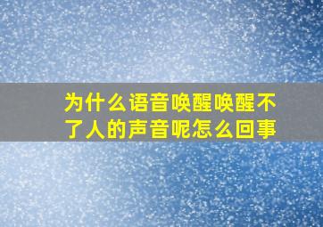 为什么语音唤醒唤醒不了人的声音呢怎么回事