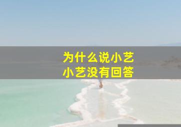 为什么说小艺小艺没有回答