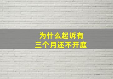 为什么起诉有三个月还不开庭