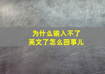 为什么输入不了英文了怎么回事儿